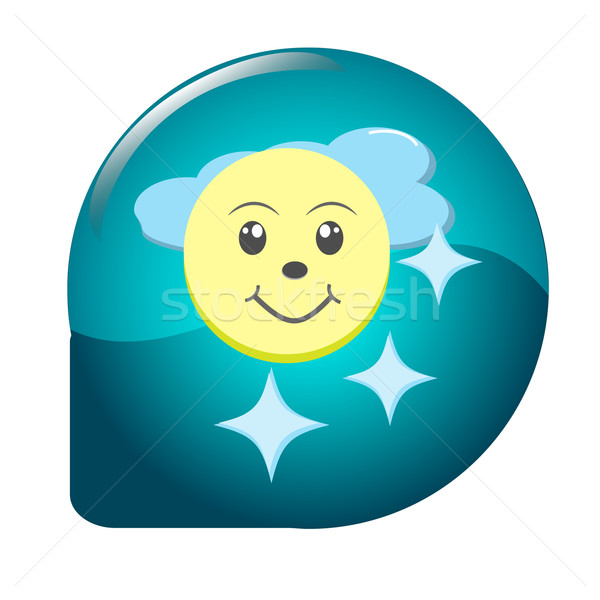Luna star Meteo icona lucido pulsante Foto d'archivio © Kheat
