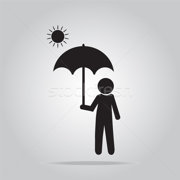 Homem guarda-chuva ilustração assinar ajudar Foto stock © Kheat