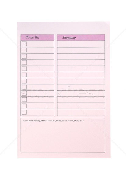 To do list and shopping, pink paper Stock photo © Kheat