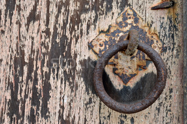 Old door with decay rusty gate latch  Stock photo © Kheat