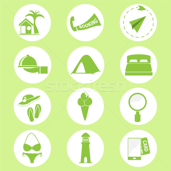 Travel and vacation Icons set Stock photo © Kheat