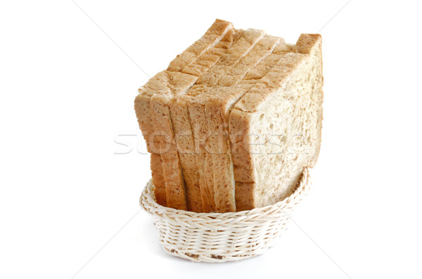 Paine integrala de grau felie coş pâine grâu alb Imagine de stoc © Kheat