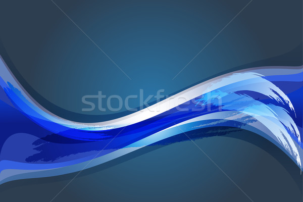Stockfoto: Blauw · golvend · lijnen · abstract · vector · achtergrond