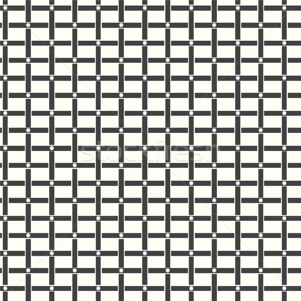 Stock photo: Seamless pattern geometric monochrome background