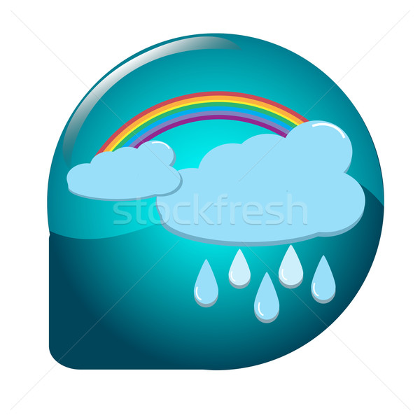 Tiempo icono nube arco iris botón Foto stock © Kheat