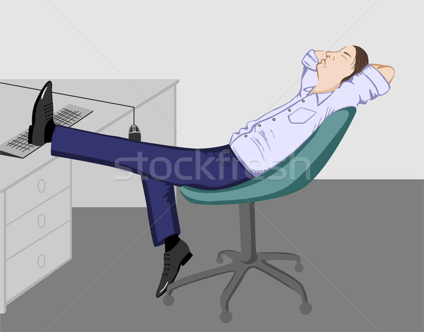 Iroda férfi megnyugtató számítógép pihen állás Stock fotó © khvost