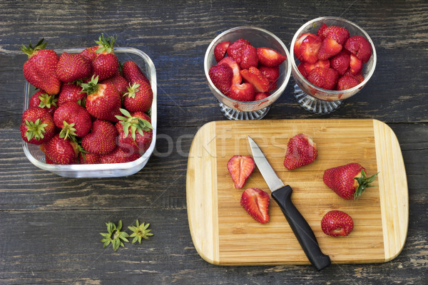 Juicy strawberries Stock photo © Kidza