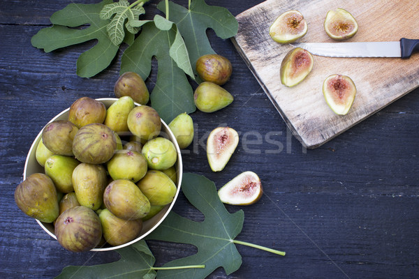Fresh figs on dark background Stock photo © Kidza