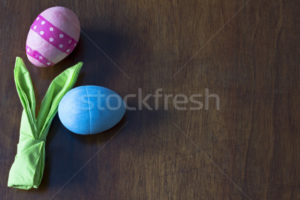 œuf de Pâques décoration œufs de Pâques serviette décorations table [[stock_photo]] © Kidza