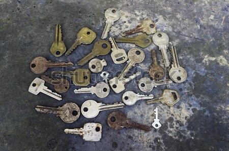 Stock photo: Old door keys rustic background