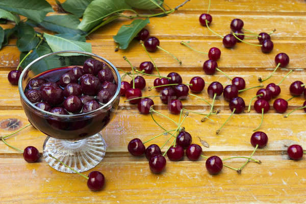 Cerise maison servi verre bol fruits [[stock_photo]] © Kidza