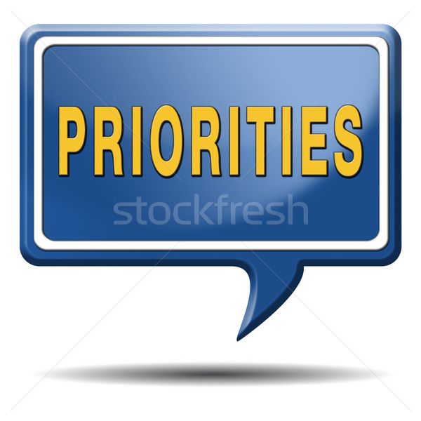 priorities button Stock photo © kikkerdirk