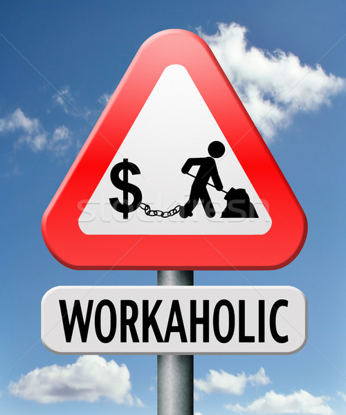 Werkverslaafde geld slaaf werken inkomen tijd Stockfoto © kikkerdirk
