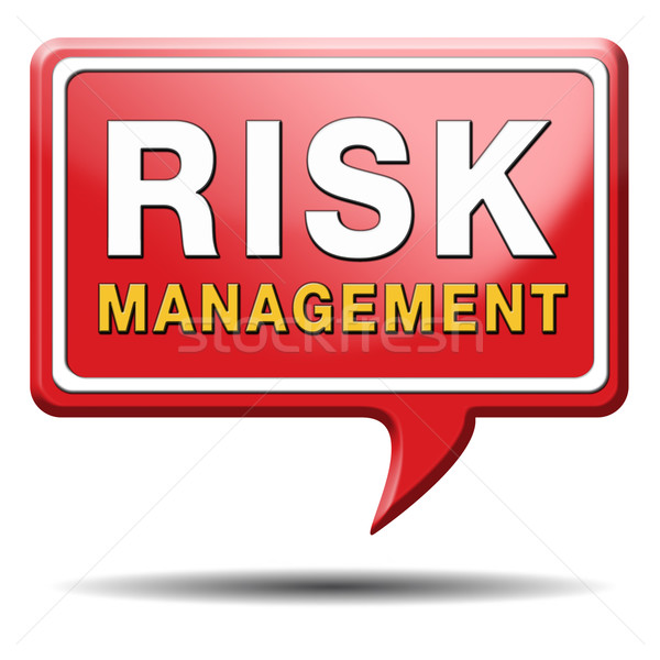 Kockázatmenedzselés biztosítás irányvonal biztonság első felirat Stock fotó © kikkerdirk