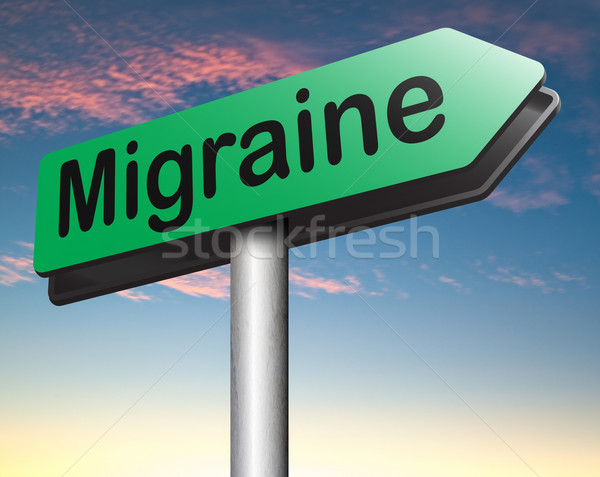 Zdjęcia stock: Migrena · głowy · potrzeba · środek · przeciwbólowy · podpisania · pojęcia
