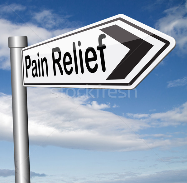 Schmerzen Erleichterung Killer helfen Text Gesundheitswesen Stock foto © kikkerdirk