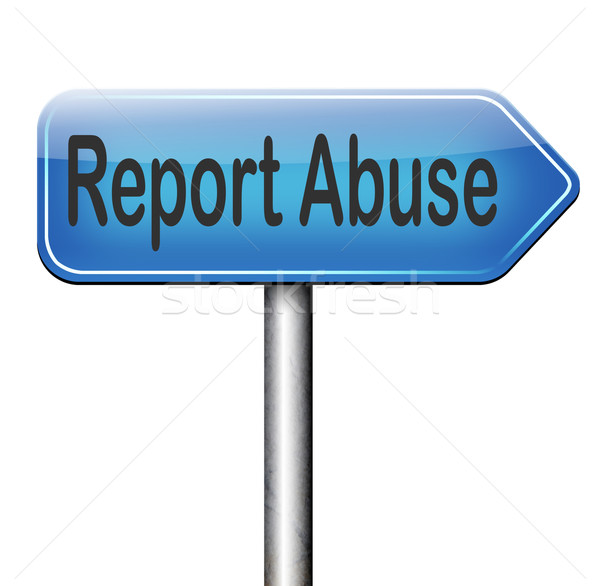報告 濫用 路標 抱怨 孩子 家庭暴力 商業照片 © kikkerdirk