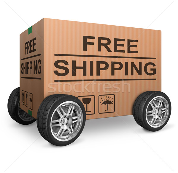 free shipping cardboard box Stock photo © kikkerdirk