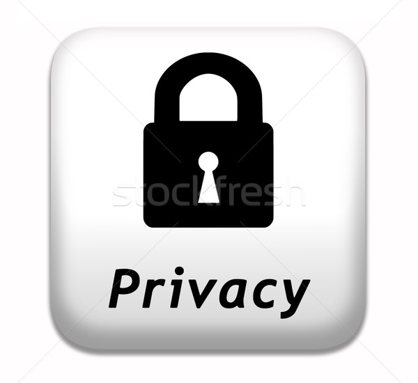Intimidad botón protección personal línea datos Foto stock © kikkerdirk