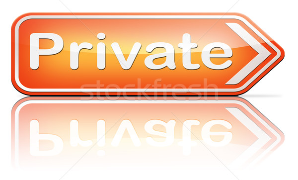 Persönlichen Informationen Banner Privatsphäre Schutz eingeschränkt Stock foto © kikkerdirk