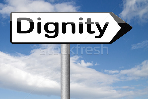 Méltóság önbecsülés tisztelet bizalom büszkeség felirat Stock fotó © kikkerdirk
