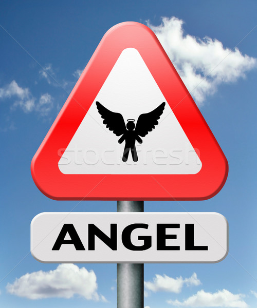 天使 天使 天堂 地球 自由 翅膀 商業照片 © kikkerdirk