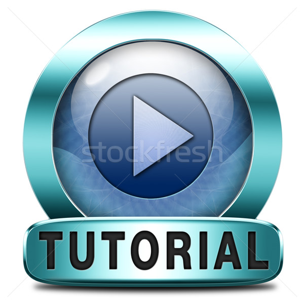 Tutorial icono aprender línea vídeo lección Foto stock © kikkerdirk