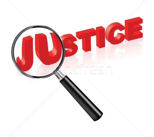 Justitie recht om oplossen criminaliteit Zoek Stockfoto © kikkerdirk
