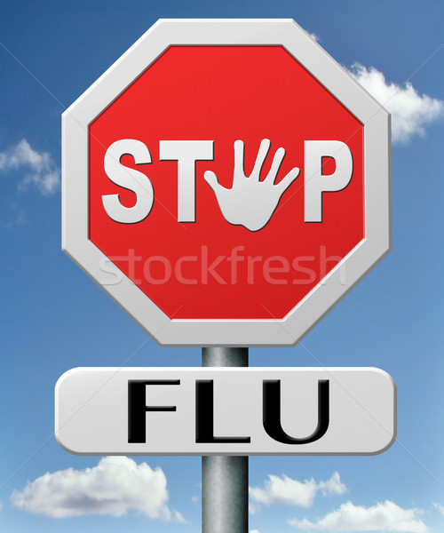 Opri gripa vaccinare imunizare shot mână Imagine de stoc © kikkerdirk