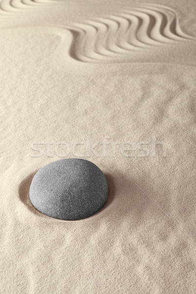 禪 花園 日本 線 石頭 形式 商業照片 © kikkerdirk