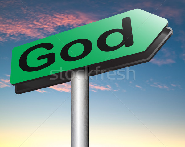 Dieu salut recherche route ciel religion Photo stock © kikkerdirk