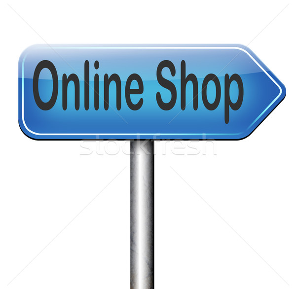 Foto stock: Línea · tienda · Internet · web · senalización · de · la · carretera