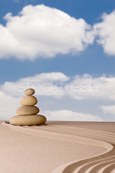 Zen meditáció kert kő minta kövek Stock fotó © kikkerdirk