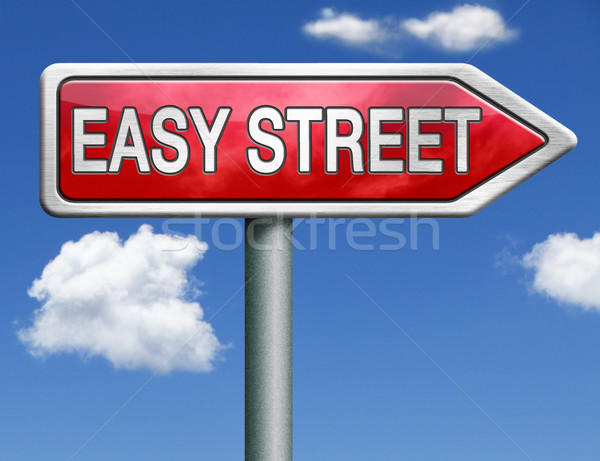 easy street road sign arrow Stock photo © kikkerdirk