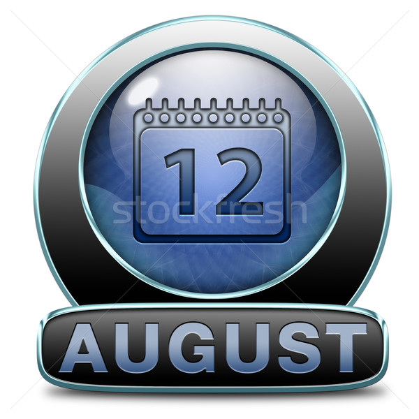 八月 暑假 月 事件 日曆 商業照片 © kikkerdirk