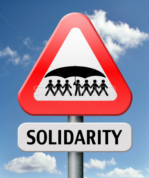 Solidarität Sozialversicherung Gemeinschaft Zusammenarbeit Geld Sicherheit Stock foto © kikkerdirk