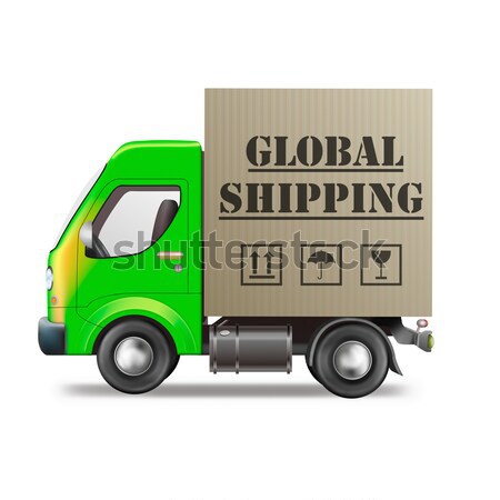 Online rendelés internet bolt csomagszállítás teherautó Stock fotó © kikkerdirk