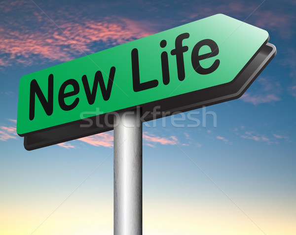 New life rutier proaspăt nou începe semna Imagine de stoc © kikkerdirk