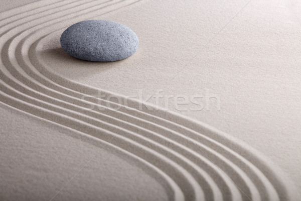 Zen jardin japonais pierre sable [[stock_photo]] © kikkerdirk