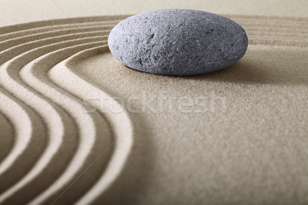Zen jardin japonais pierre sable [[stock_photo]] © kikkerdirk