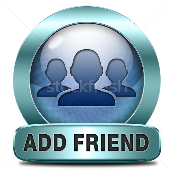Prieten icoană buton on-line comunitate virtual Imagine de stoc © kikkerdirk