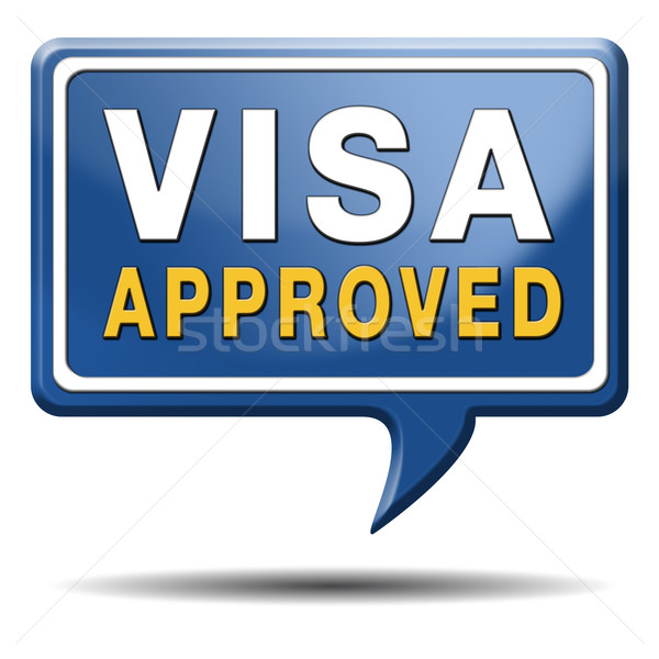 Visum genehmigt Einwanderung Stempel Grenze Zollbehörde Stock foto © kikkerdirk