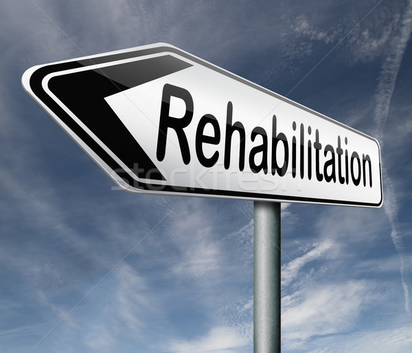 Rehabilitáció rehab drogok alkohol sport baleset Stock fotó © kikkerdirk