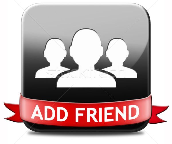 Prieten buton on-line comunitate virtual prietenii Imagine de stoc © kikkerdirk