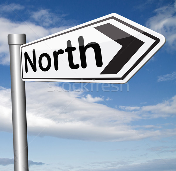 Noorden teken geografisch kompas richting noordpool Stockfoto © kikkerdirk