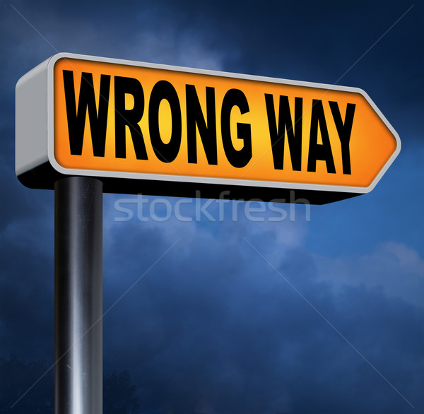 Stock photo: wrong way sign