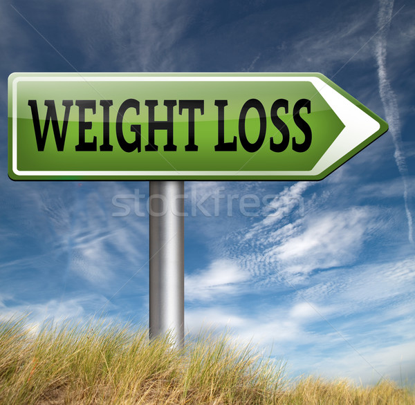 Gewichtsverlust Übergewicht Ausübung gut gesunde Lebensmittel Fitnessstudio Stock foto © kikkerdirk
