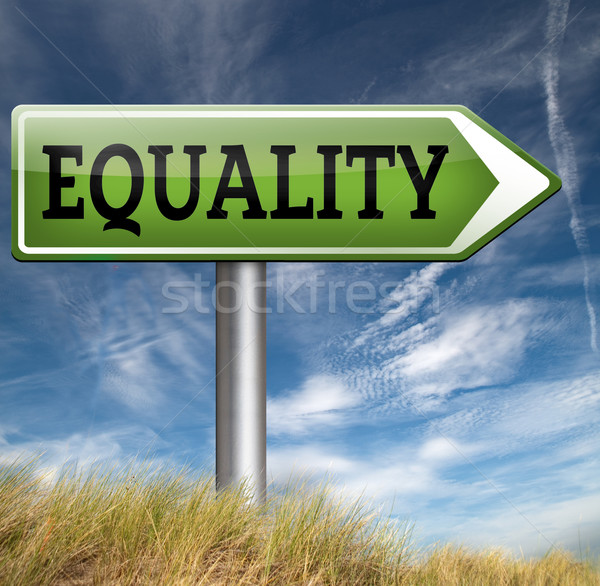 Egyenlőség szolidaritás egyenlő jogok lehetőségek nem Stock fotó © kikkerdirk