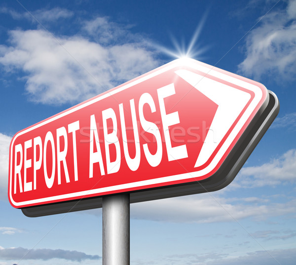Relatório abuso placa sinalizadora queixa criança violência doméstica Foto stock © kikkerdirk