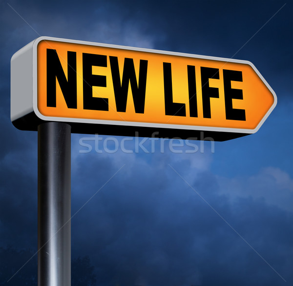New life rutier proaspăt nou începe semna Imagine de stoc © kikkerdirk